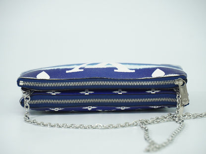 Louis Vuitton Double Zip Pochette Limited Edition Escale Monogram Giant, BLUE, CANVAS, Shoulder bag