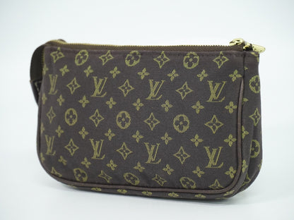 Louis Vuitton Mini pochette accessoire Min Lin Canvas, BROWN, CANVAS, Clutche & pouche