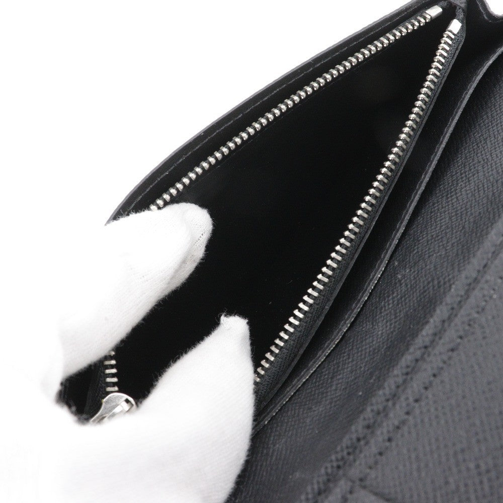 Louis Vuitton Brazza Long Bifold wallet Taiga Leather, BLACK, LEATHER, Wallets