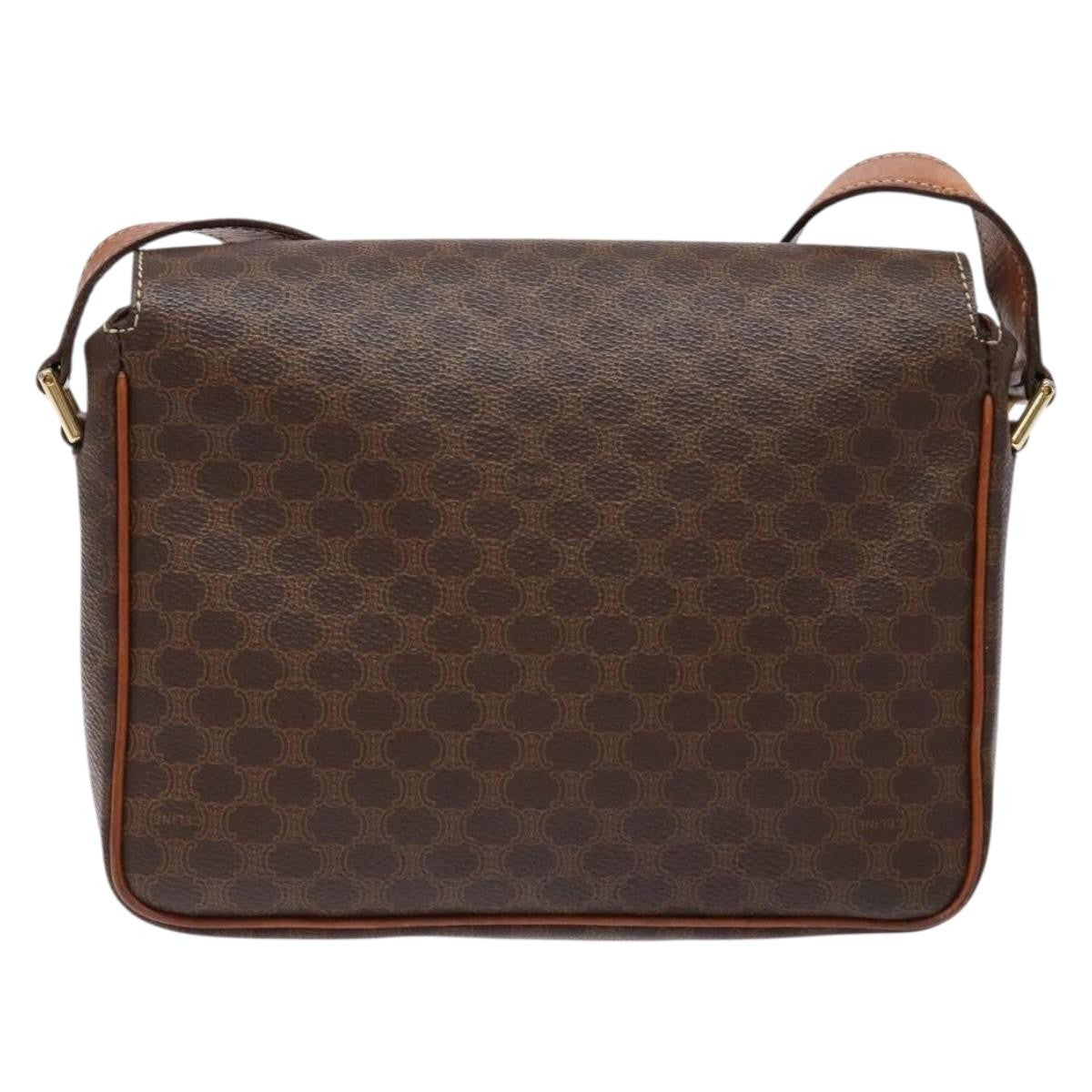 Celine Macadam Shoulder Bag PVC Leather, BROWN, CANVAS, Shoulder bag