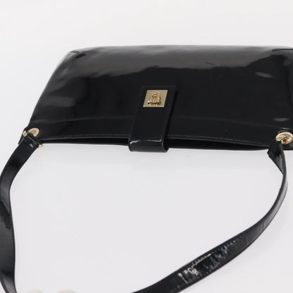 Salvatore Ferragamo Gancini Shoulder Bag Patent Leather, BLACK, PATENT_LEATHER, Shoulder bag