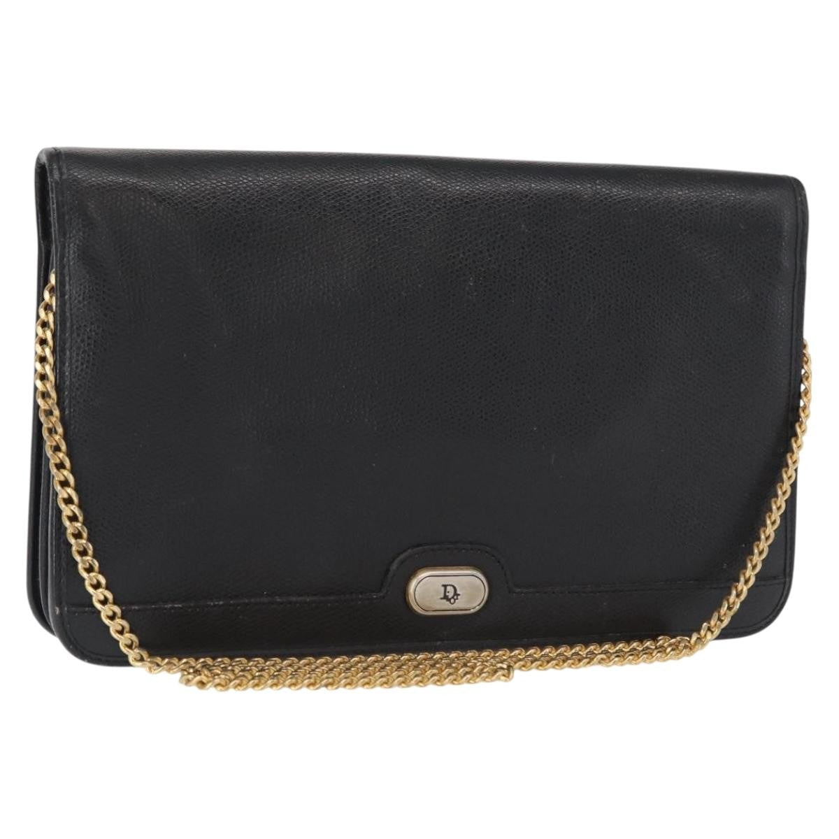 Christian Dior Vintage Shoulder Bag Leather, Black, Leather, Shoulder Bag