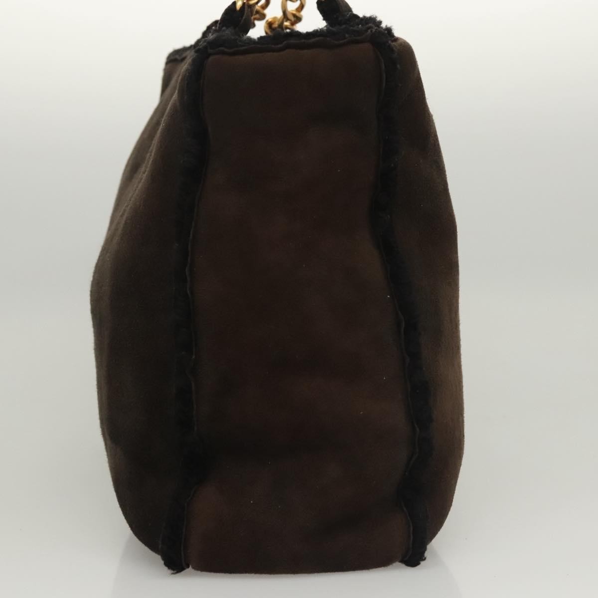 Chanel Chain Handle Bag Leather, BROWN, LEATHER, Tote bag