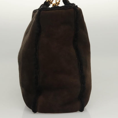 Chanel Chain Handle Bag Leather, BROWN, LEATHER, Tote bag