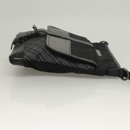 Burberry Front Pocket Messenger Bag Haymarket Canvas, BLACK, CANVAS, Shoulder bag