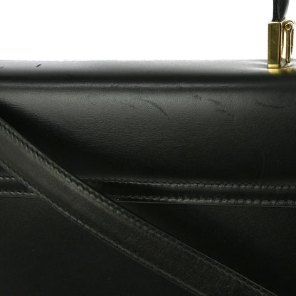 Salvatore Ferragamo Gancini handbag Leather, BLACK, LEATHER, Handbag