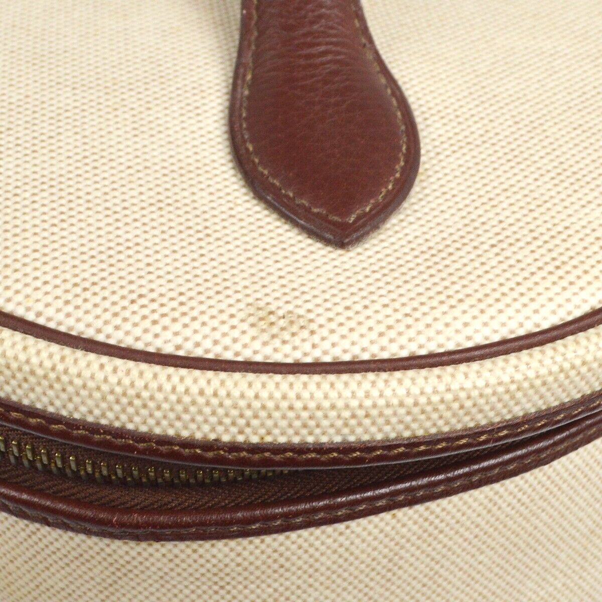 Hermes Vintage Clutch Canvas, BEIGE, CANVAS, Clutche & pouche