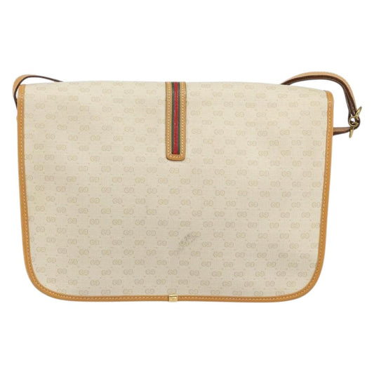 Gucci Vintage Web Sherry Line Handbag Micro GG Canvas, BEIGE, CANVAS, Shoulder bag