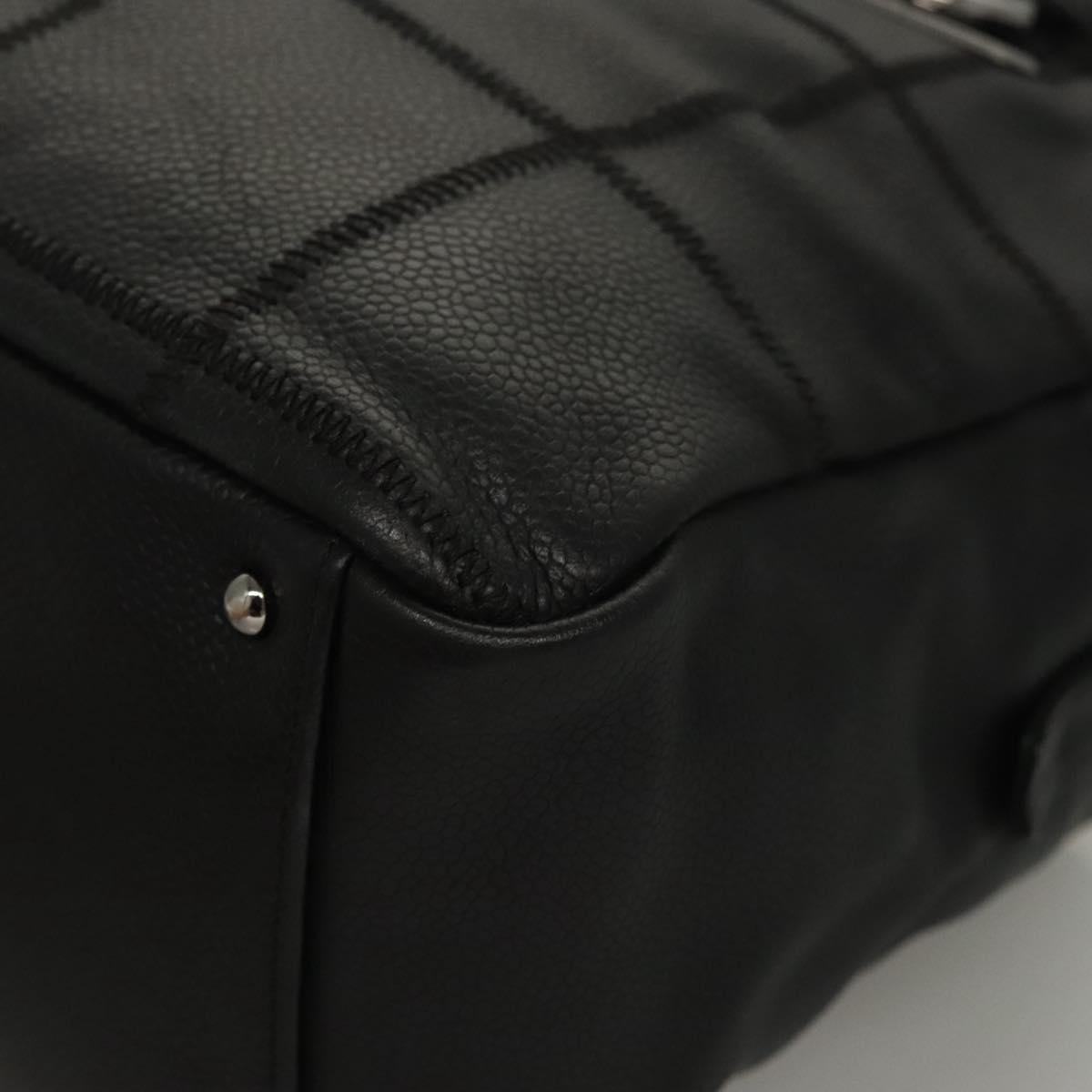 Chanel Chocolate Bar Shoulder Bag Calfskin, BLACK, LEATHER, Shoulder bag