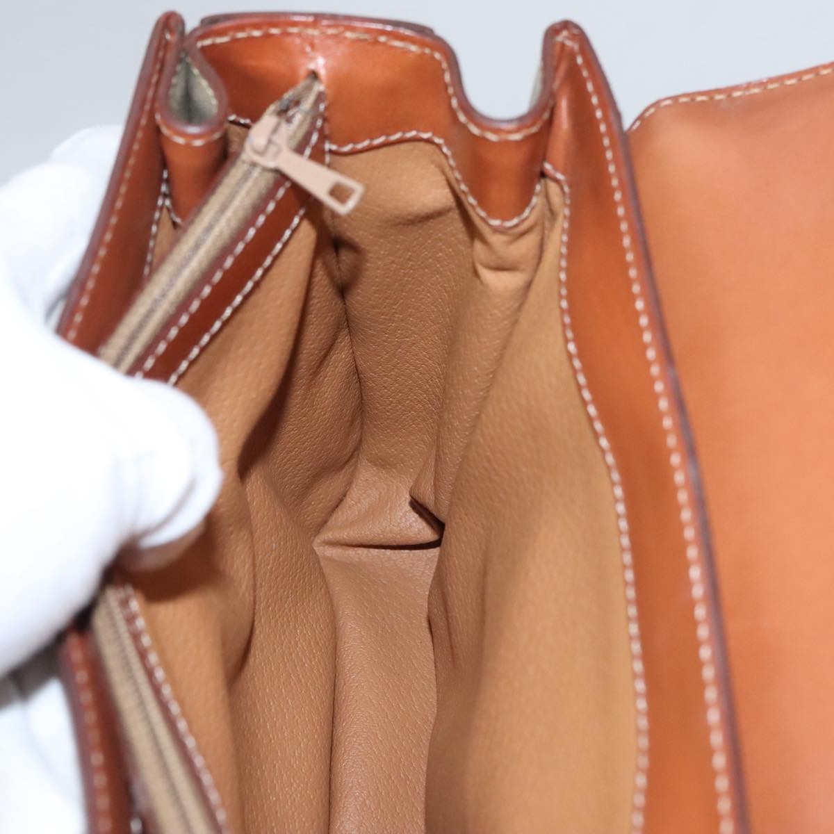 Celine Vintage Convertible Top Handle Bag Macadam Coated Canvas, BEIGE, CANVAS, Handbag