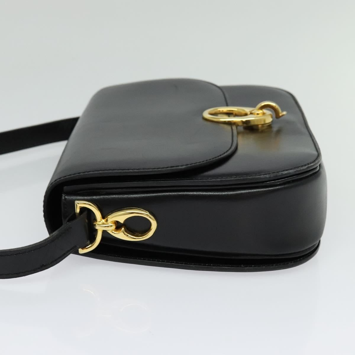 Celine Shoulder Bag Leather, BLACK, LEATHER, Shoulder bag