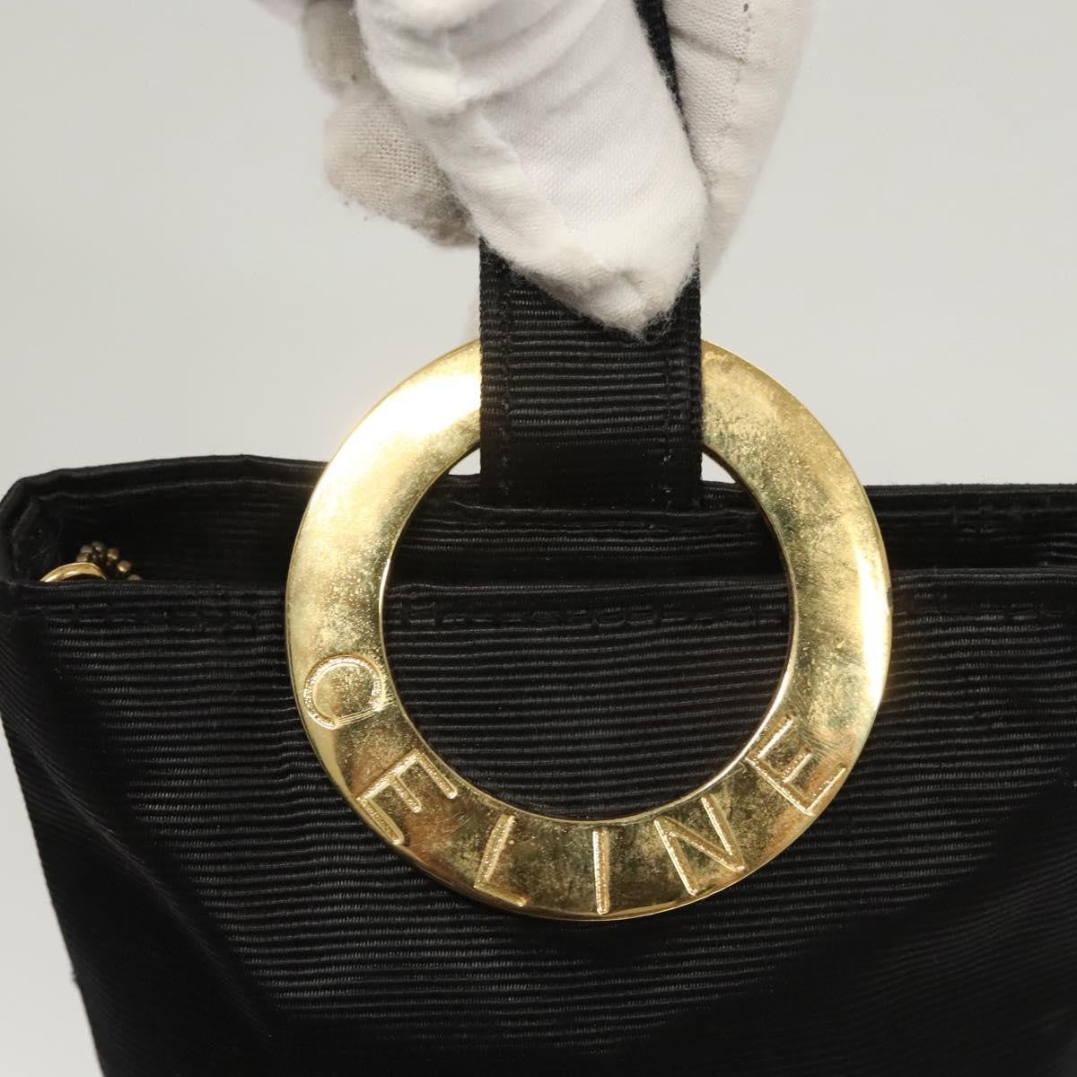 Celine Circle Logo Pouch Nylon, BLACK, NYLON, Clutche & pouche