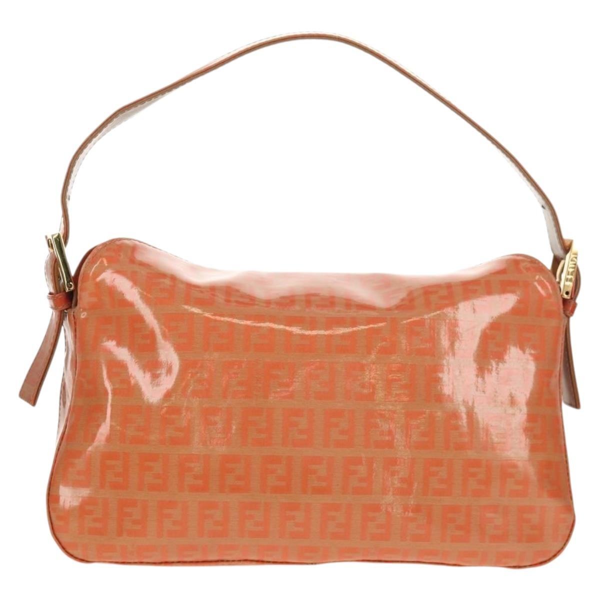 Fendi Mamma baguette Canvas, ORANGE, CANVAS, Shoulder bag