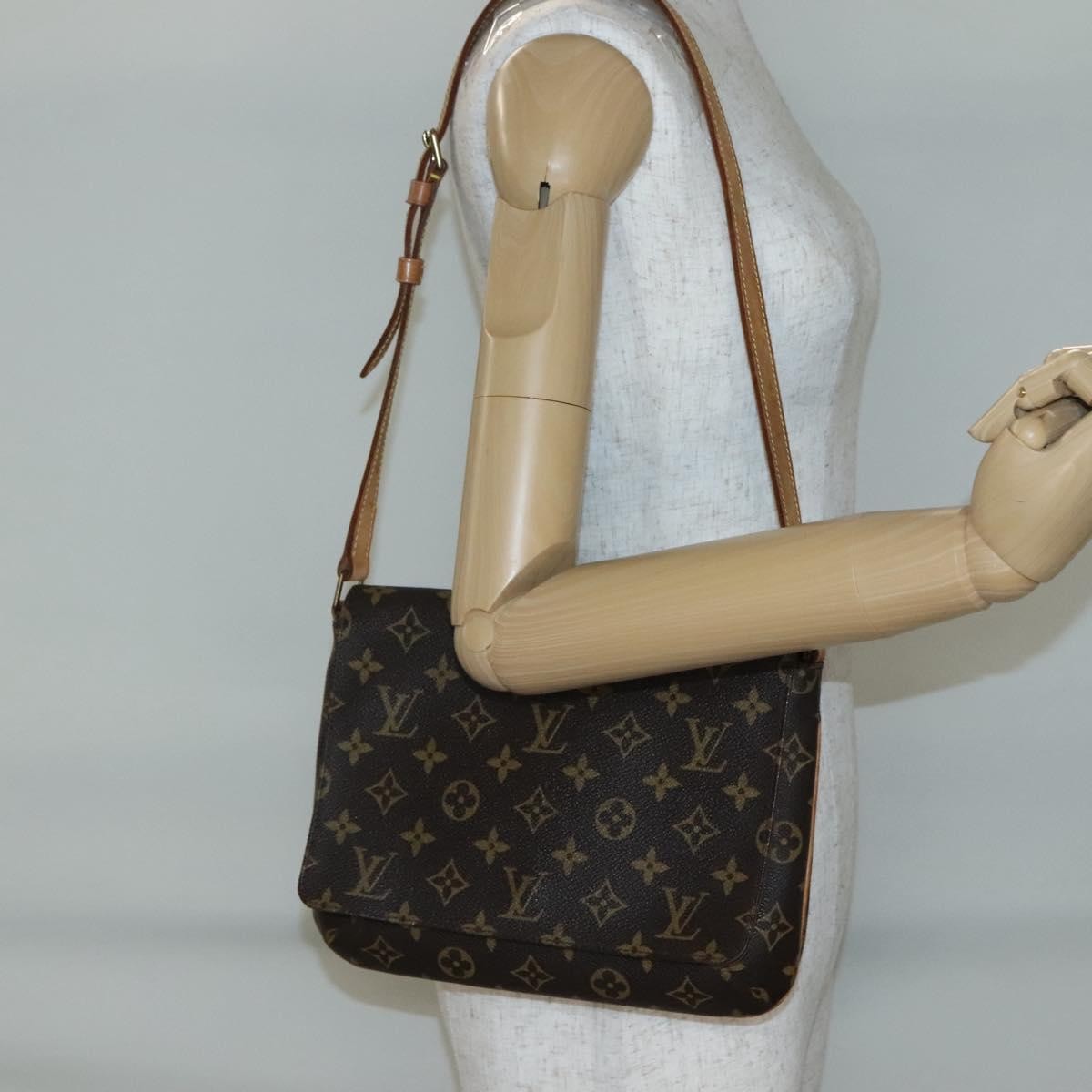 Louis Vuitton Musette Tango Handbag Monogram Canvas, BROWN, CANVAS, Handbag