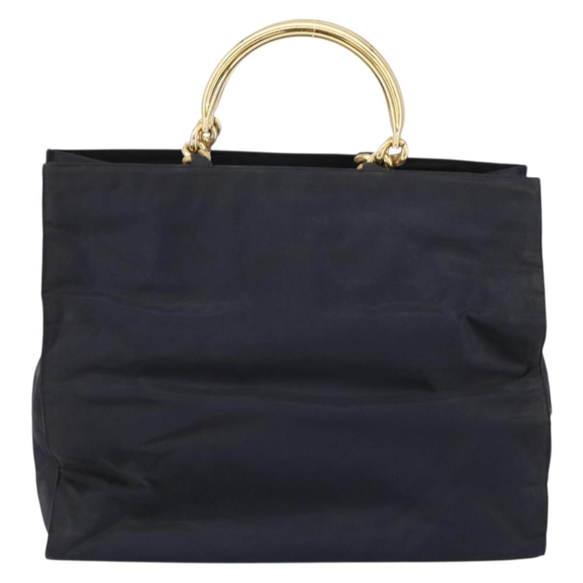 Prada Metal Handles Tote Tessuto, BLACK, NYLON, Tote bag