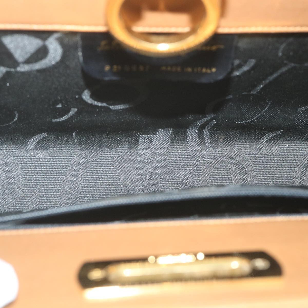 Salvatore Ferragamo Vintage Gancini Chain Shoulder Bag Leather, BROWN, LEATHER, Shoulder bag