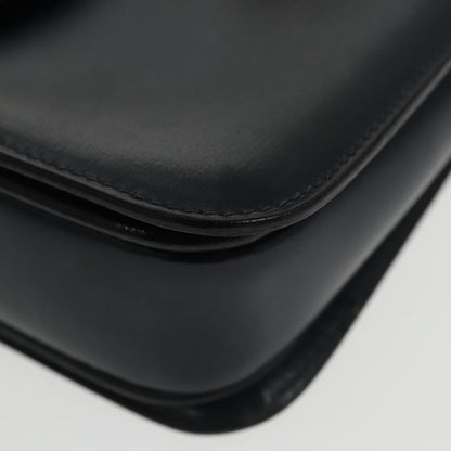 Gucci Vintage Shoulder Bag Leather, NAVY, LEATHER, Shoulder bag