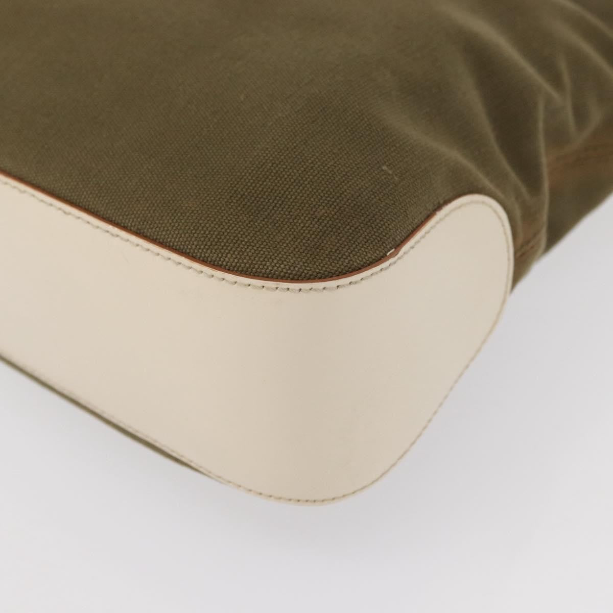 Salvatore Ferragamo Gancini Shoulder Bag Canvas, KHAKI, CANVAS, Shoulder bag