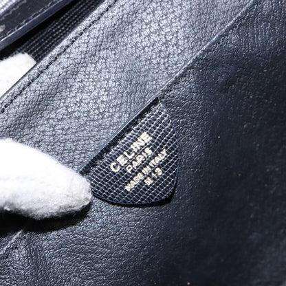 Celine Vintage Circle Logo Crossbody Bag Leather, BLACK, LEATHER, Crossbody bag