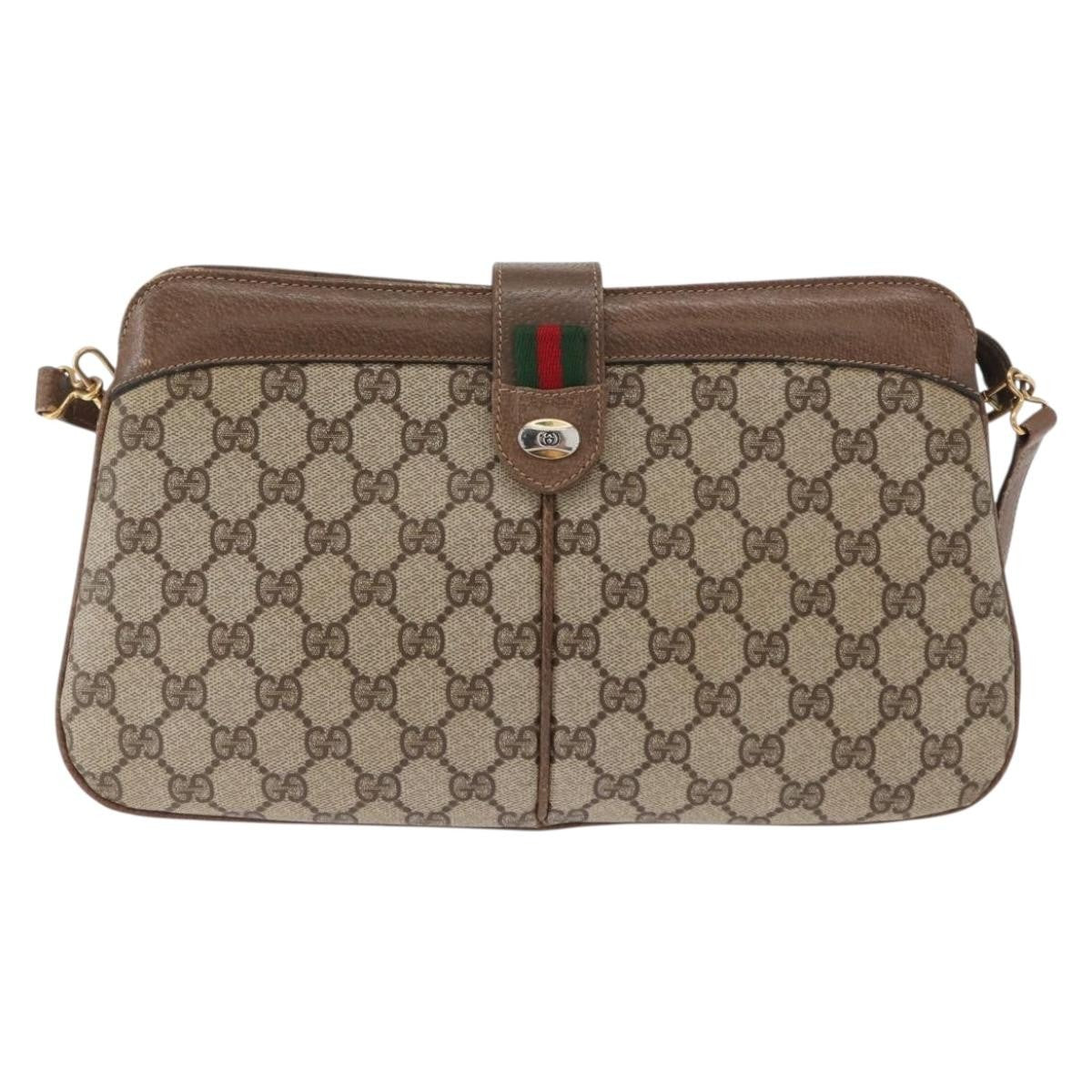 Gucci Vintage Shoulder Bag GG Coated Canvas, BEIGE, PVC, Shoulder bag