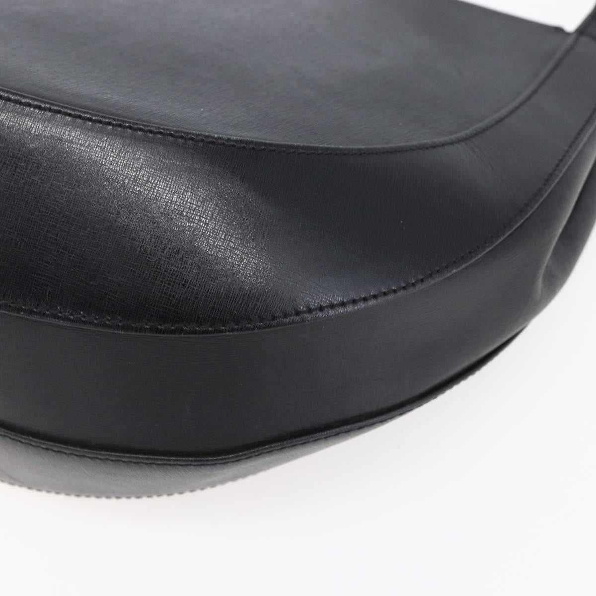 Salvatore Ferragamo Gancini Shoulder Bag Leather, BLACK, LEATHER, Shoulder bag