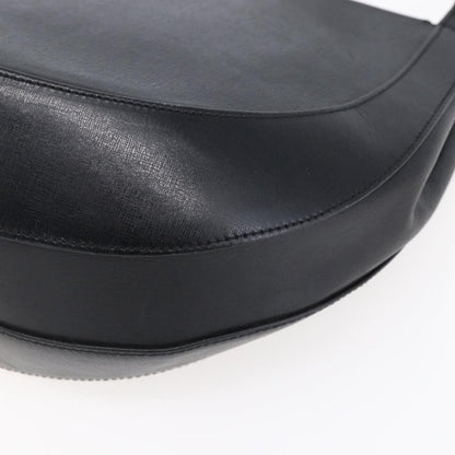 Salvatore Ferragamo Gancini Shoulder Bag Leather, BLACK, LEATHER, Shoulder bag