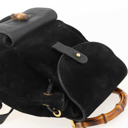 Gucci Gucci bamboo backpack daim, Black, Denim, Backpack