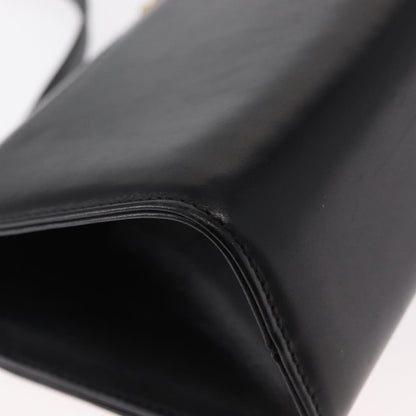 Salvatore Ferragamo Gancini Shoulder Bag Leather, BLACK, LEATHER, Shoulder bag