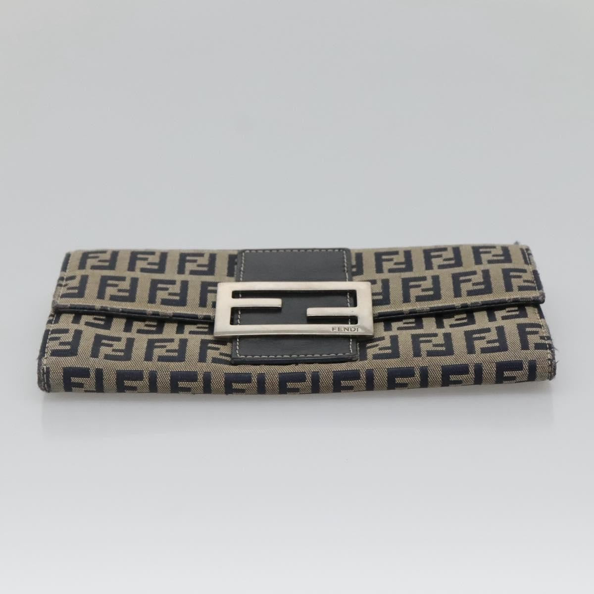 Fendi FF Continental Wallet Canvas, NAVY, CANVAS, Wallets