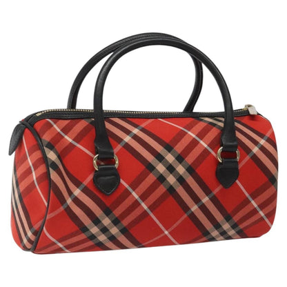 Burberry Blue Label Checked Bowling Nylon, RED, NYLON, Travel bag