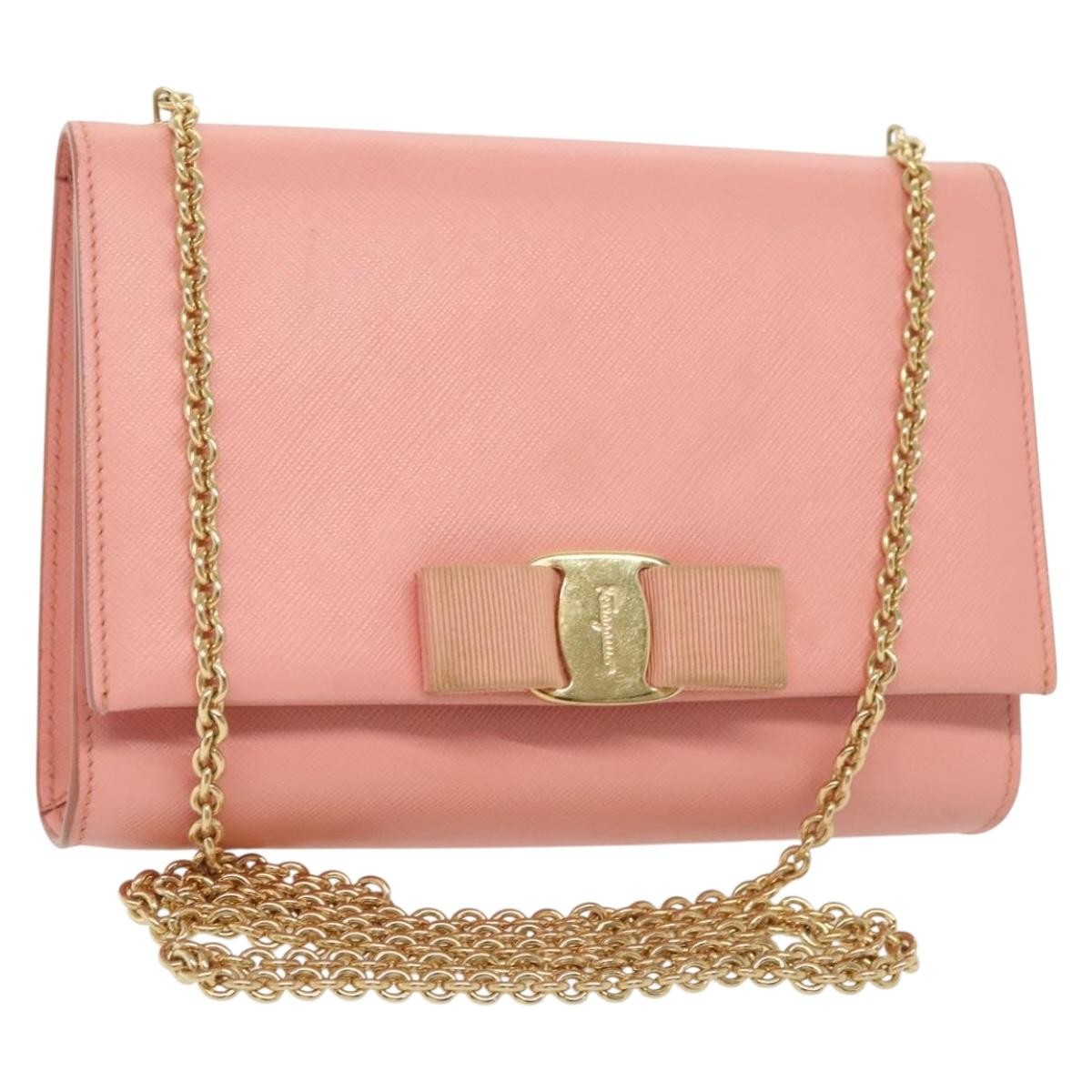 Salvatore Ferragamo Ginny Crossbody Bag Leather, PINK, LEATHER, Shoulder bag