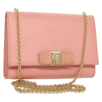 Salvatore Ferragamo Ginny Crossbody Bag Leather, PINK, LEATHER, Shoulder bag