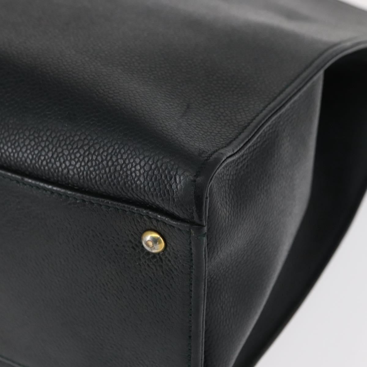 Chanel Vintage CC Lock Pocket Chain Tote Caviar, GREEN, LEATHER, Handbag