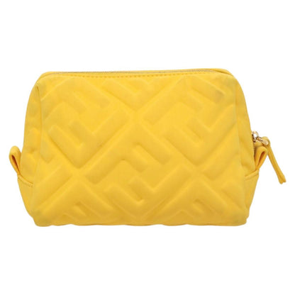 Fendi Vintage Toiletry Pouch Nylon, YELLOW, NYLON, Clutche & pouche