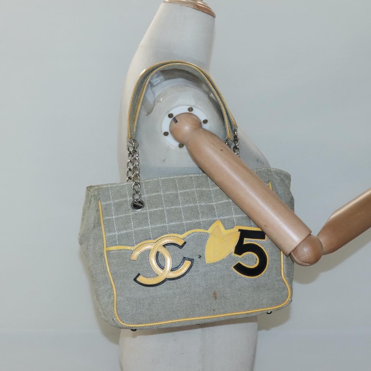 Chanel Camellia No.5 Tote Canvas, BEIGE, CANVAS, Tote bag