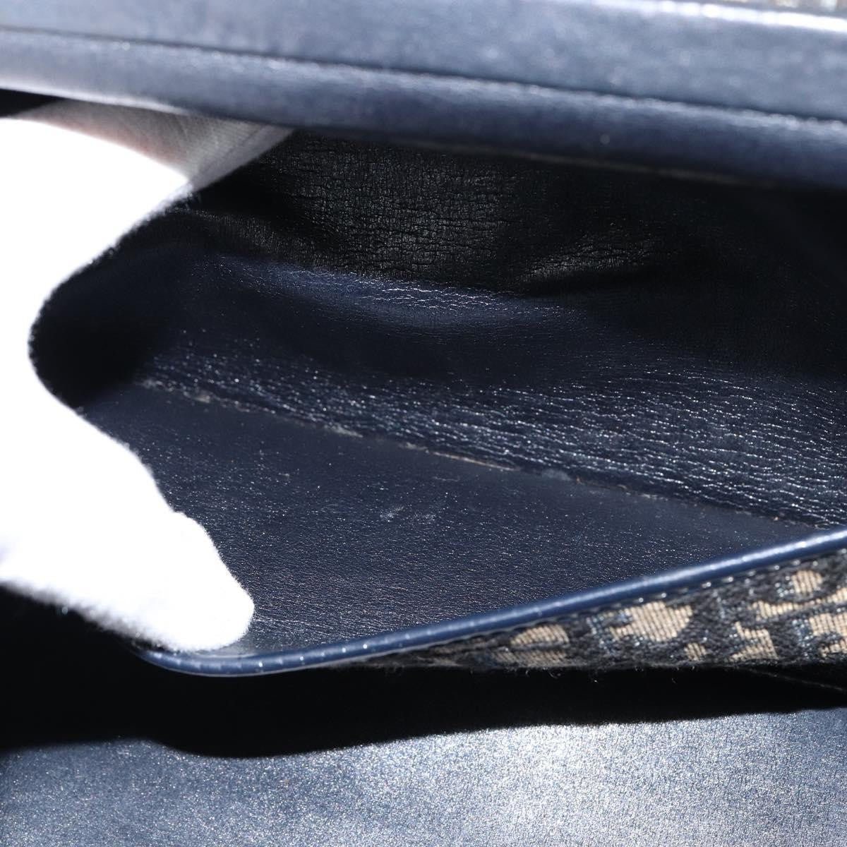 Christian Dior Vintage Trotter Handbag Canvas, NAVY, CANVAS, Handbag