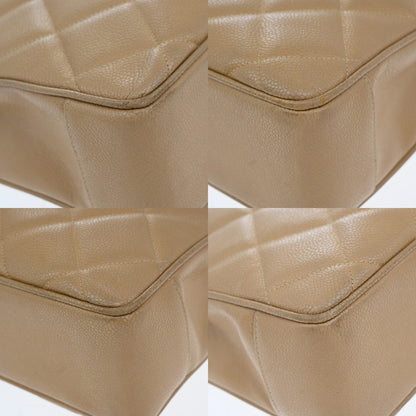 Chanel Vintage CC Lock Pocket Tote Quilted Caviar, BEIGE, LEATHER, Handbag