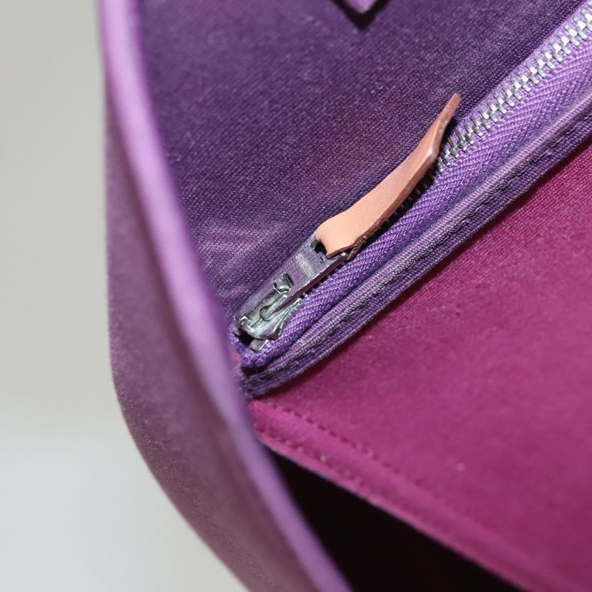 Hermes Cabag Handbag Toile and Leather, PURPLE, CANVAS, Tote bag