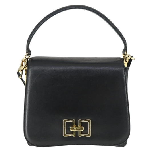 Salvatore Ferragamo Vintage Handbag Leather, BLACK, LEATHER, Handbag