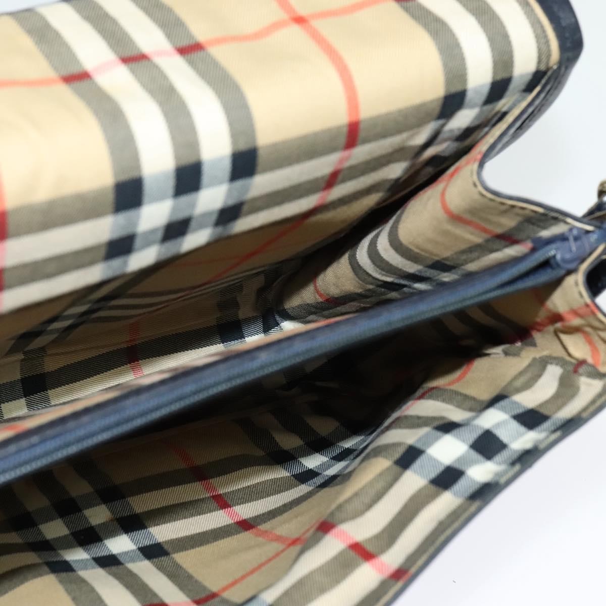 Burberry Flap Shoulder Bag Leather, NAVY, LEATHER, Shoulder bag