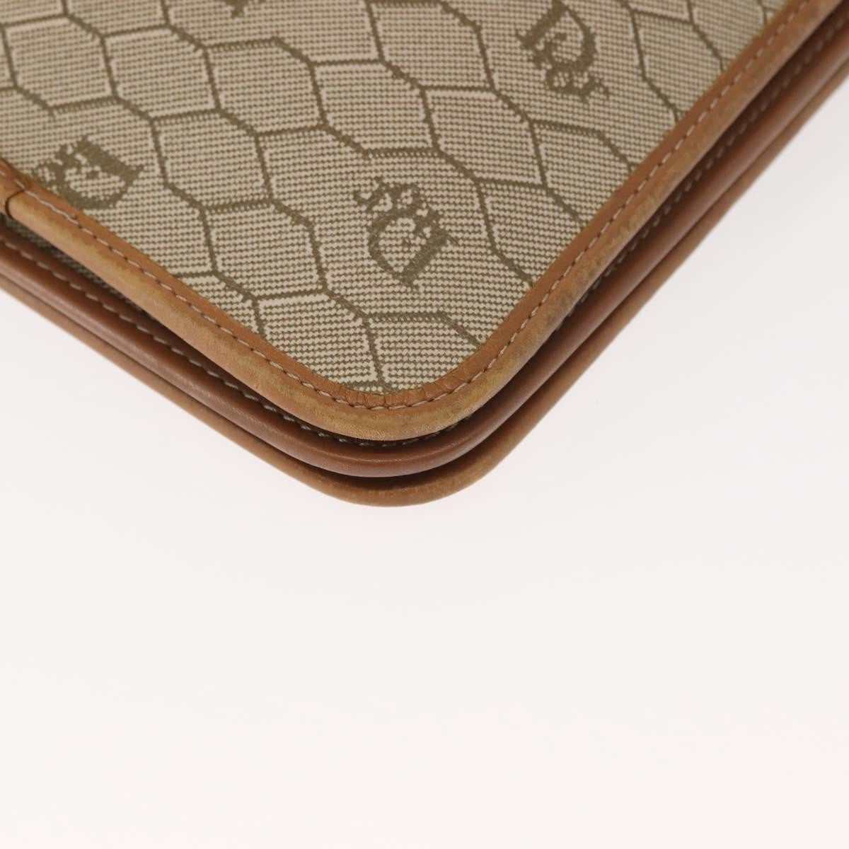 Christian Dior Vintage Honeycomb chain Canvas, BEIGE, CANVAS, Shoulder bag