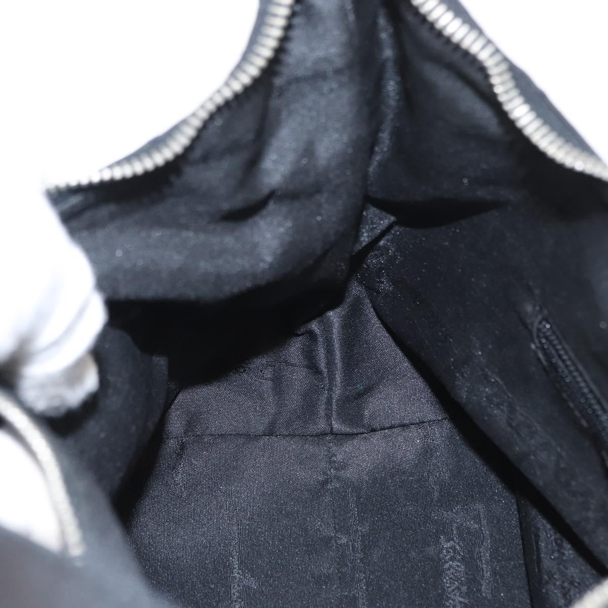 Salvatore Ferragamo Gancini Shoulder Bag Nylon, BLACK, LEATHER, Shoulder bag