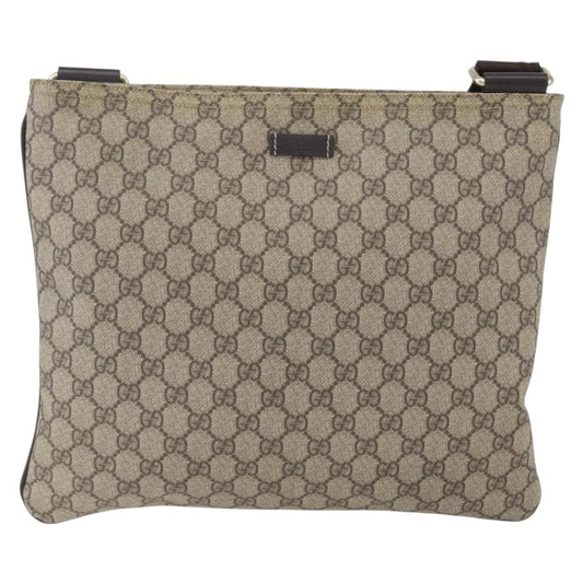 Gucci Zip Top Messenger Bag GG Coated Canvas, BEIGE, CANVAS, Shoulder bag