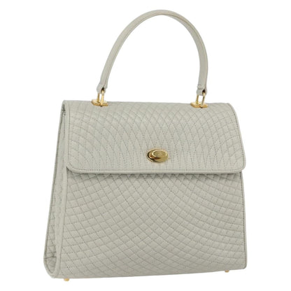 Bally Vintage Handbag Quilted Leather, WHITE, LEATHER, Handbag