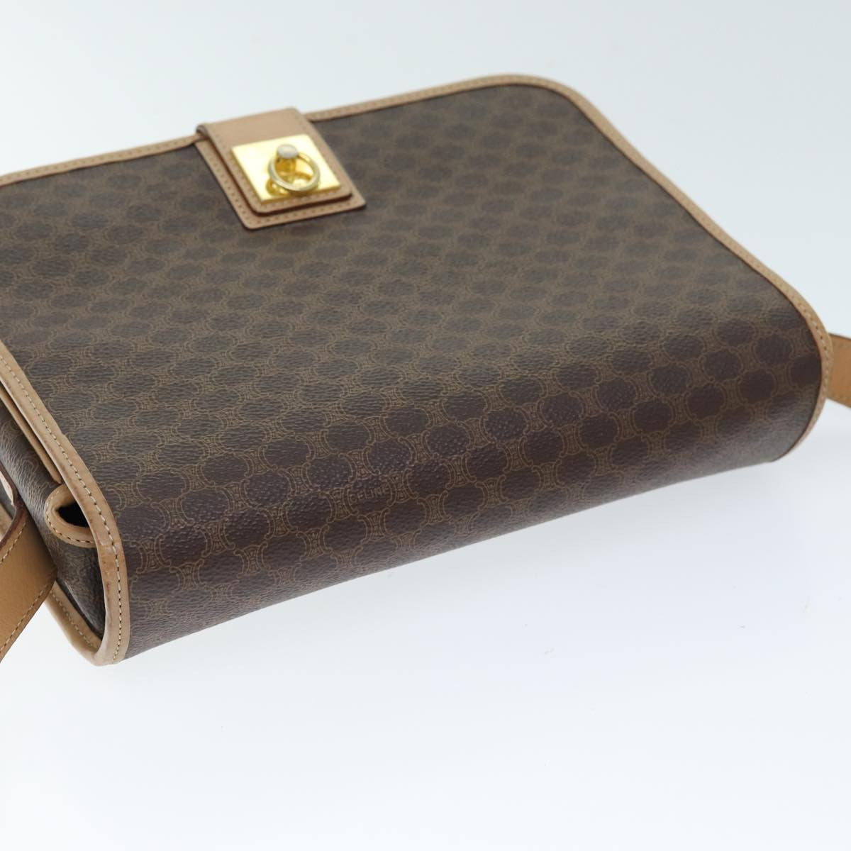 Celine Macadam Shoulder Bag PVC Leather, BROWN, CANVAS, Shoulder bag