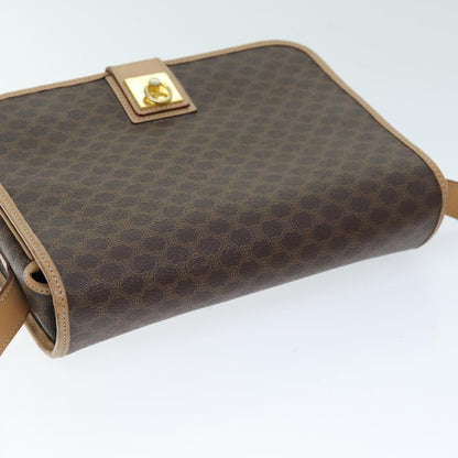 Celine Macadam Shoulder Bag PVC Leather, BROWN, CANVAS, Shoulder bag