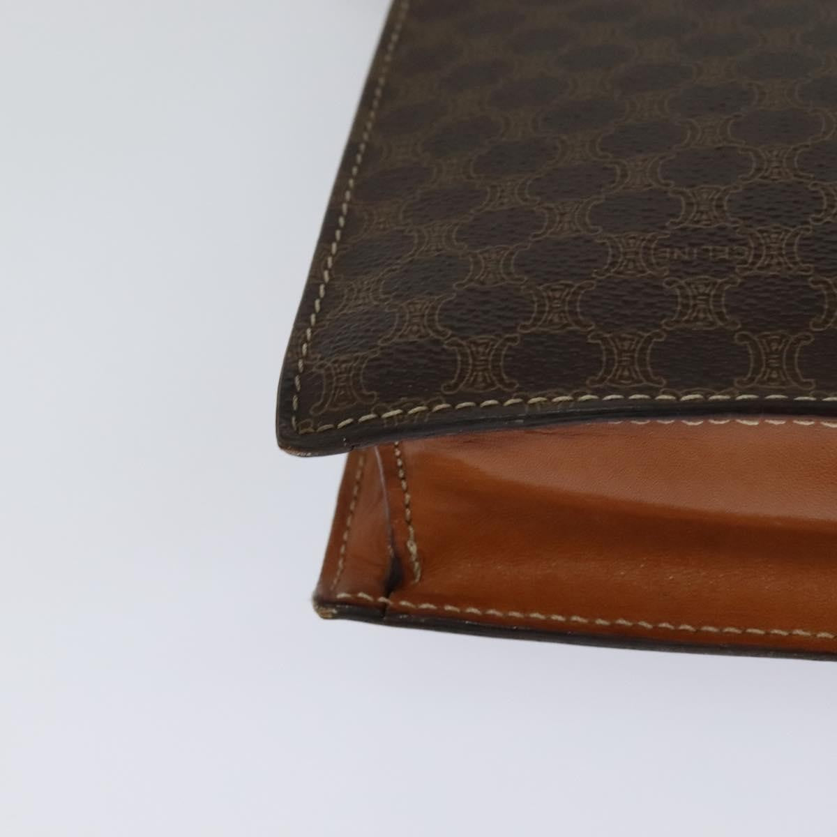 Celine Vintage Macadam Shoulder Bag Canvas and Leather, BROWN, CANVAS, Shoulder bag