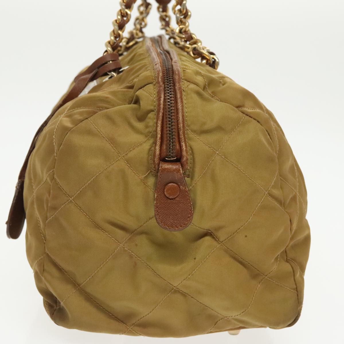 Prada Chain Shoulder Bag Tessuto, BEIGE, NYLON, Shoulder bag