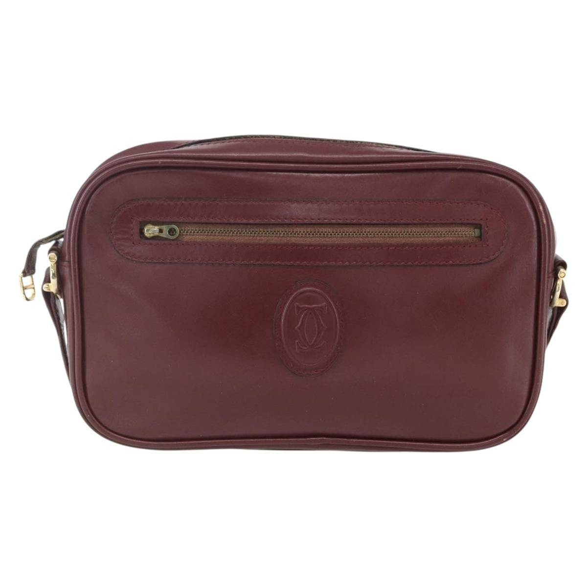 cartier Must de Cartier Shoulder Bag Leather, BURGUNDY, LEATHER, Shoulder bag