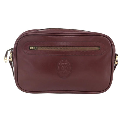 cartier Must de Cartier Shoulder Bag Leather, BURGUNDY, LEATHER, Shoulder bag